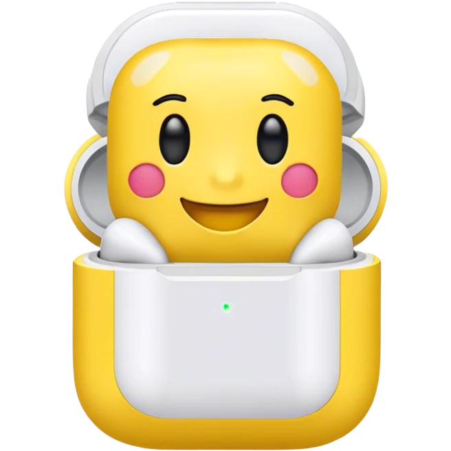 happy yellow emoji in airpods emoji