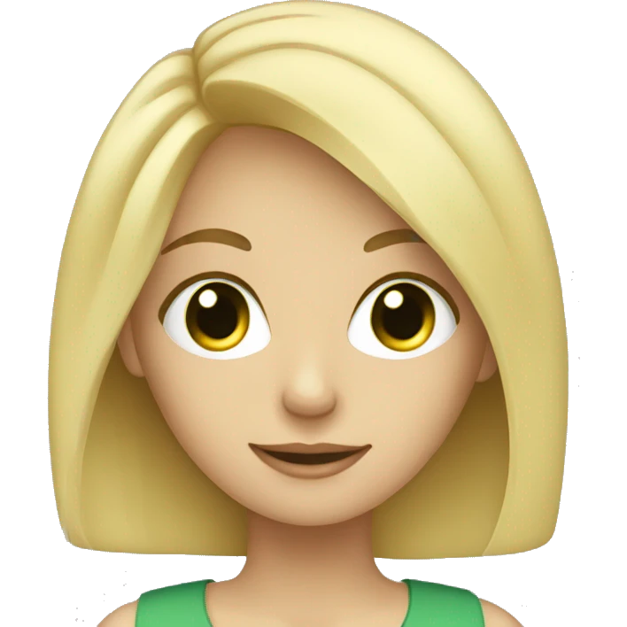 BLONDE GIRL WITH GREN EYES WORKING ONLINE emoji
