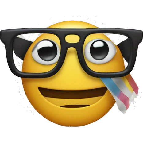 emoji with glasses and tape emoji