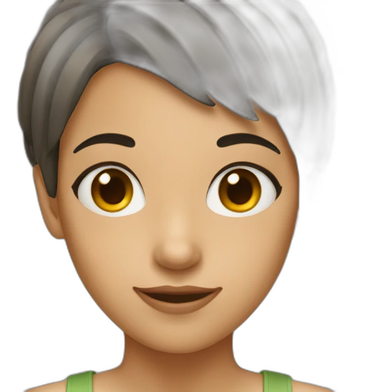 A girl with very short hair emoji