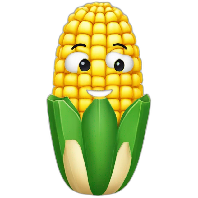 Elote animado con cara de enojado  emoji