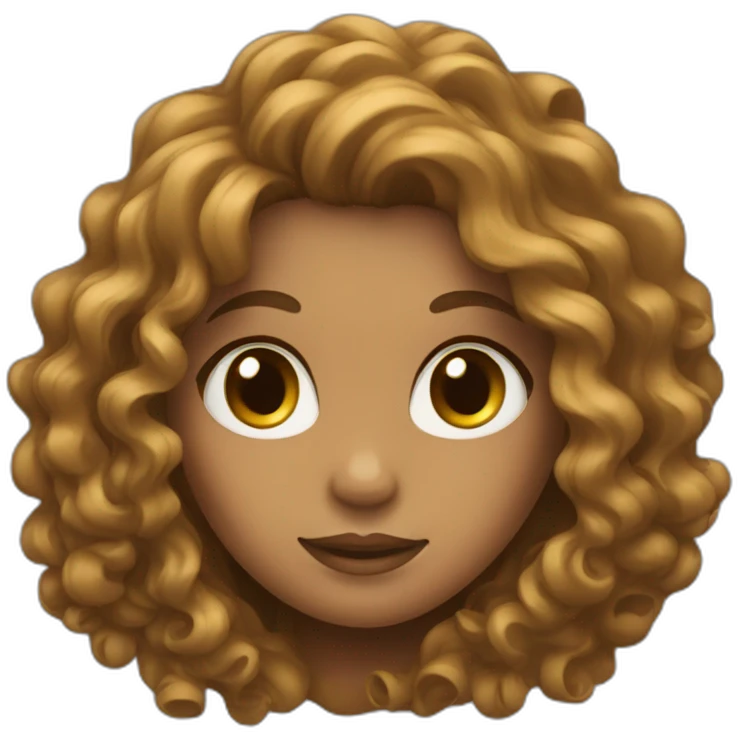 A girl with long curly hair emoji