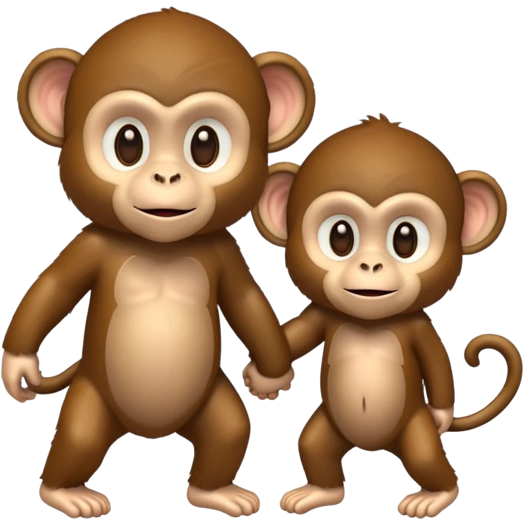 2 monkeys holding hands emoji