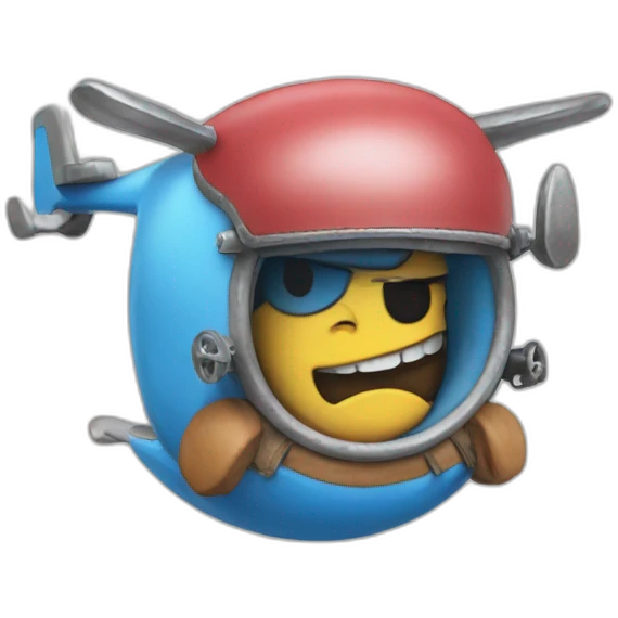 Live action chopper merged with a smurf emoji
