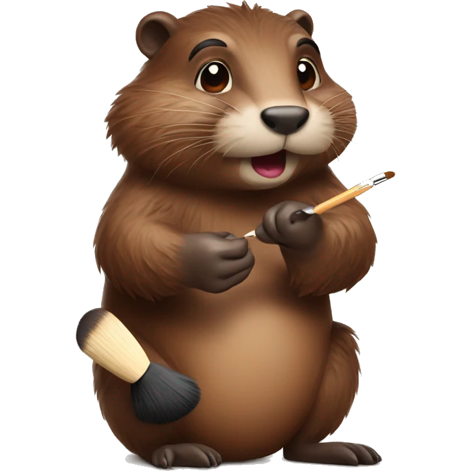 Beaver doing make up emoji