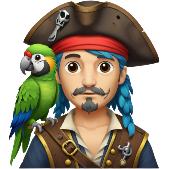 pirate and parrot emoji