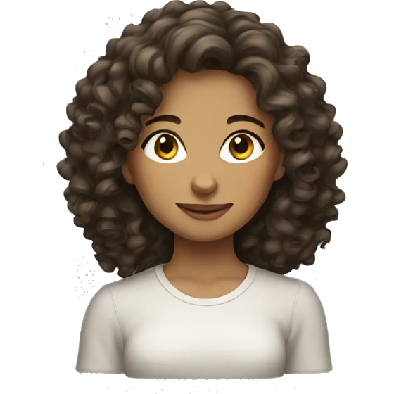 Brunette girl with curly hair  emoji