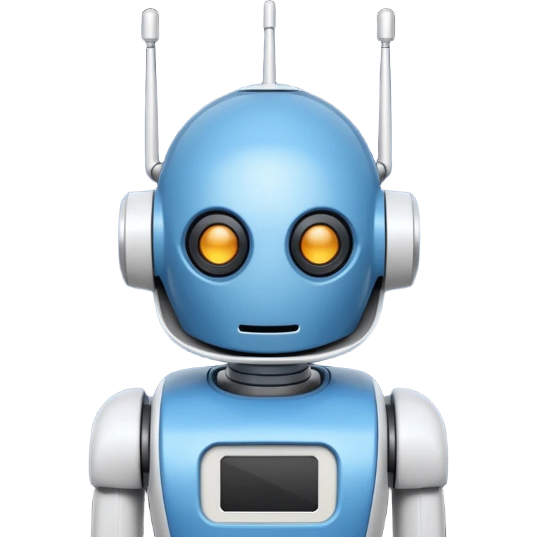 tête de robot cosmonaute bleu et blanc avec une antenne emoji