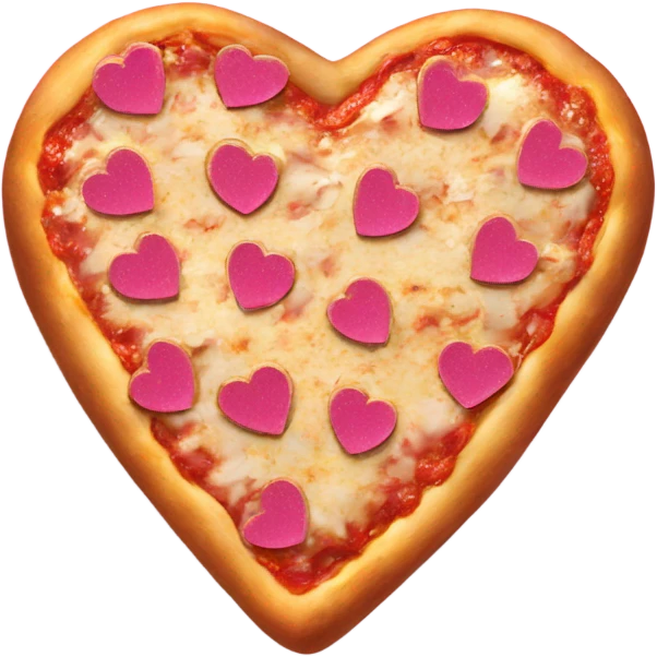 Heart shaped pizza in a pink glitter box  emoji