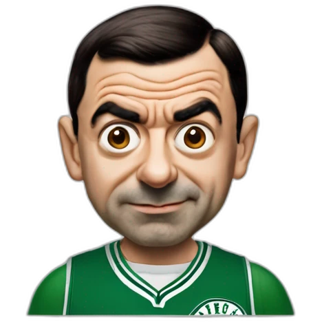 mr bean wearing gren boston celtics jersey emoji