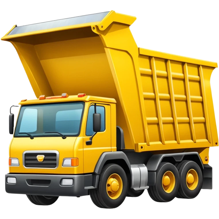 Draw a yellow dump truck with an open bed emoji
