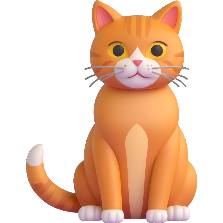 full body ginger cat in sitting position emoji