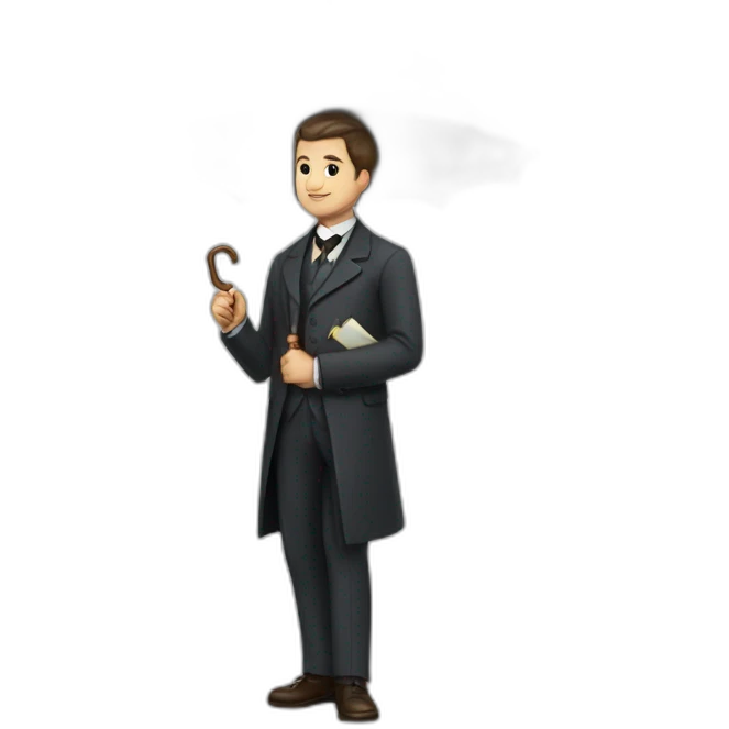 teacher from the 19th century Russian empire with an umbrella and in a suit emoji