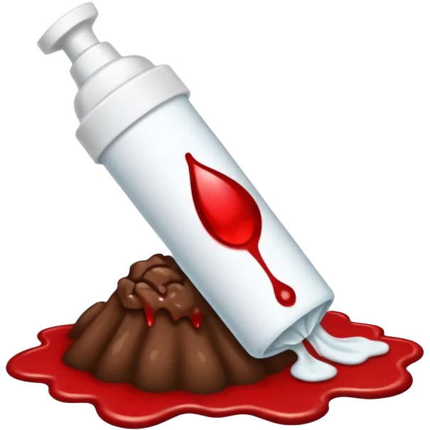 tampon + blood drop + poop emoji