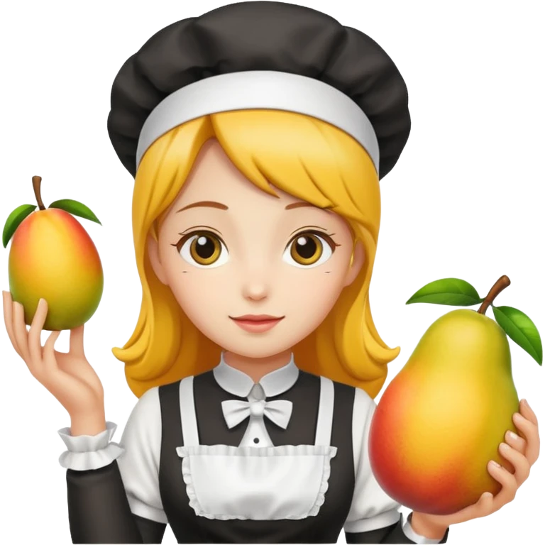 Mango dressed as a maid emoji