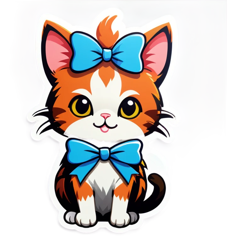 Cat with a bow emoji
