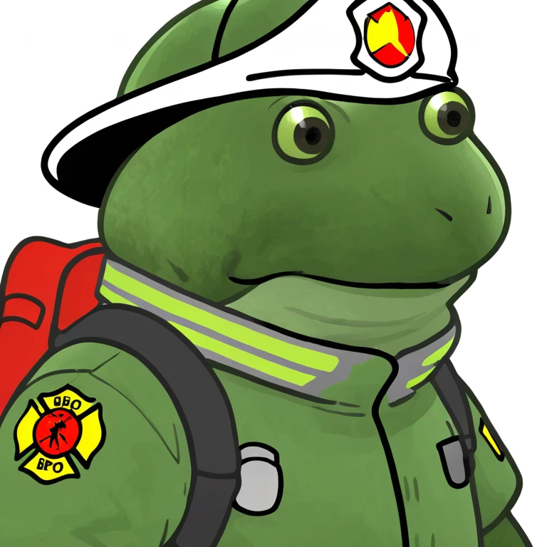 bufo in a fir fighter suit emoji