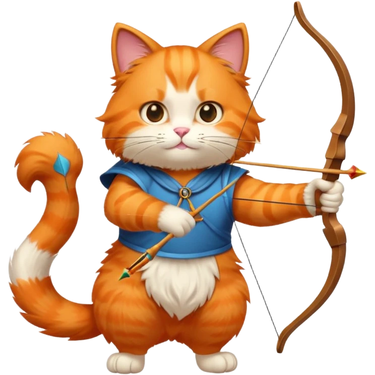 orange cat doing archery  emoji
