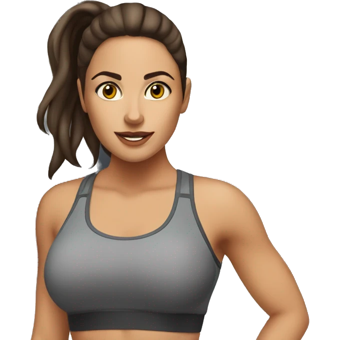 Brunette at gym emoji