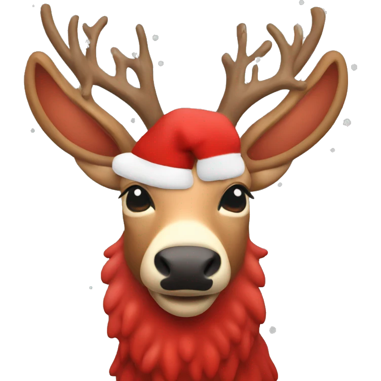 Red asthetic Christmas deer emoji