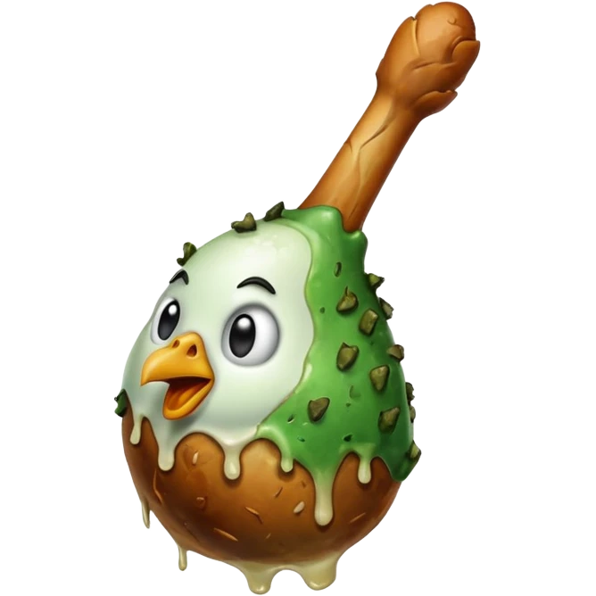 Rotten chicken drumstick emoji