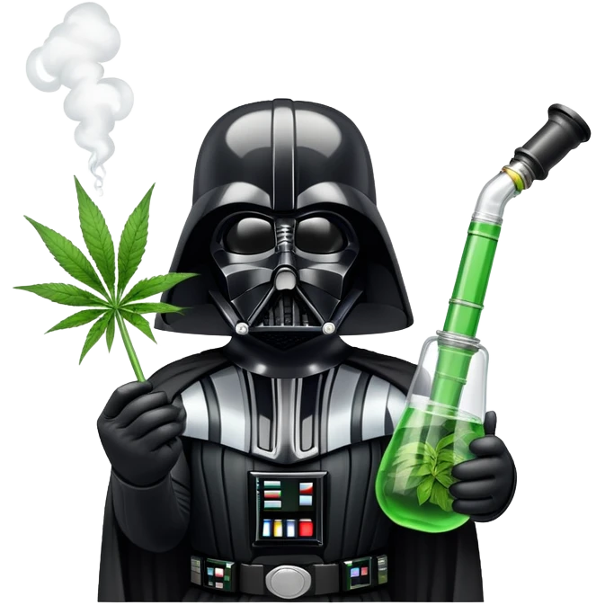 darth vader with a weed bong attached to his mask emoji