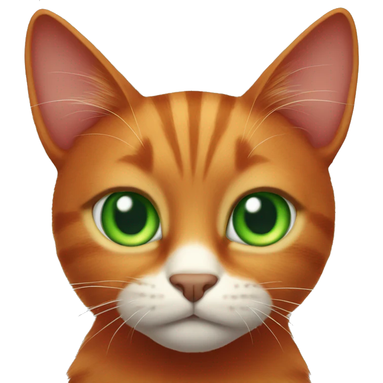Red cat with green eyes emoji