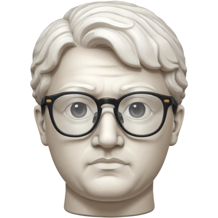 white marble greek statue head with glassess emoji