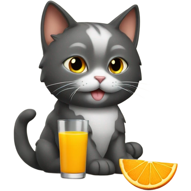 Cat with a Orange juice emoji