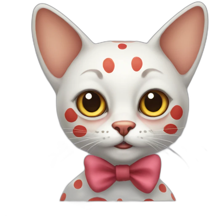 Clown cat big eyes emoji