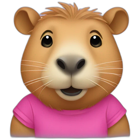 capybara wear pink tshirt emoji