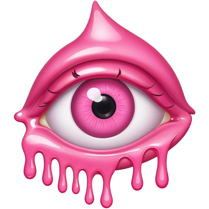 melted pink dripping sauce eye emoji