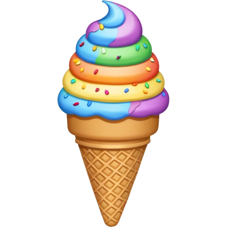 Ice cream cone with rainbow sprinkles emoji