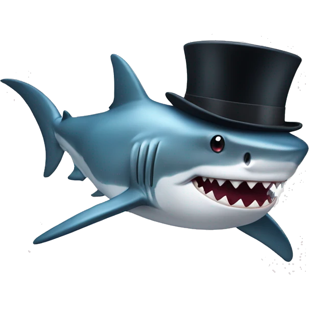 Shark with a top hat emoji