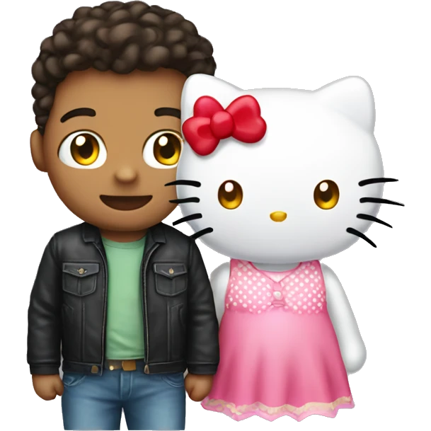 hello kitty and boy emoji