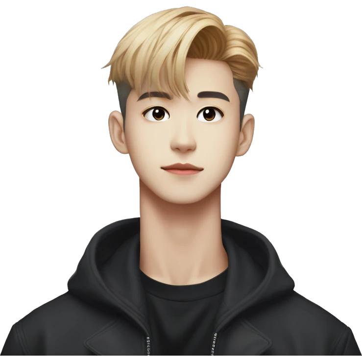 Jung wooyoung from Ateez with black cat emoji