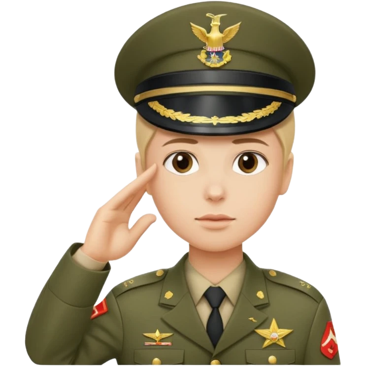 Soldat in uniform der salotiert und den Buchstaben S.A.S auf der Mütze und Uniform emoji