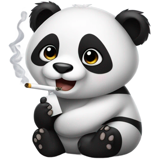 Panda smoking a cigarette emoji