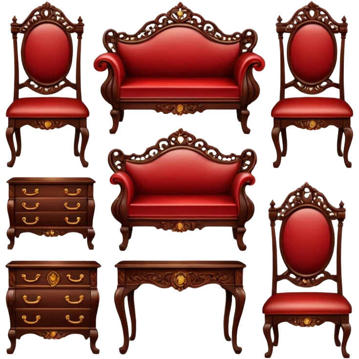 fancy wooden furniture set emoji