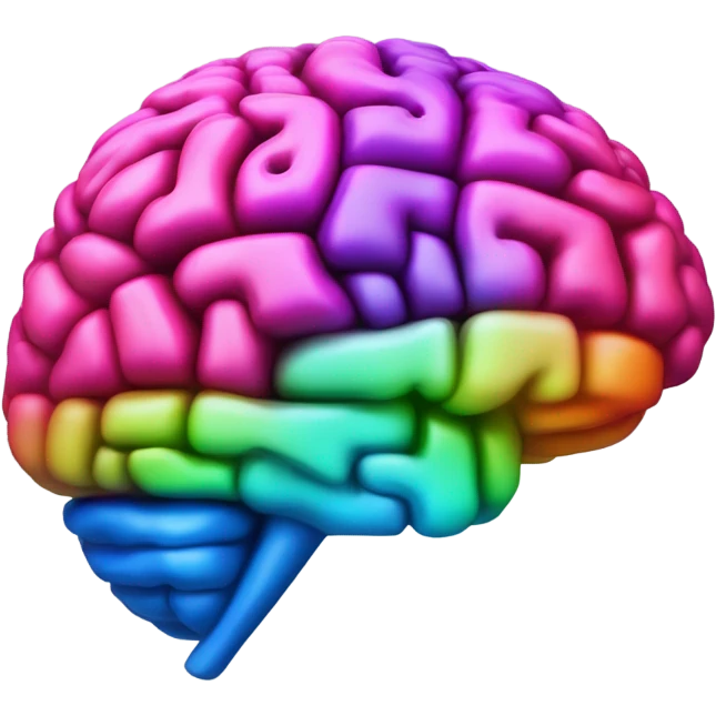 Cerebro de colores y rompecabezas  emoji
