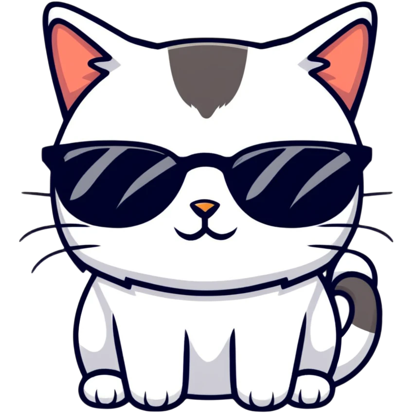 Cat with sunglasses emoji