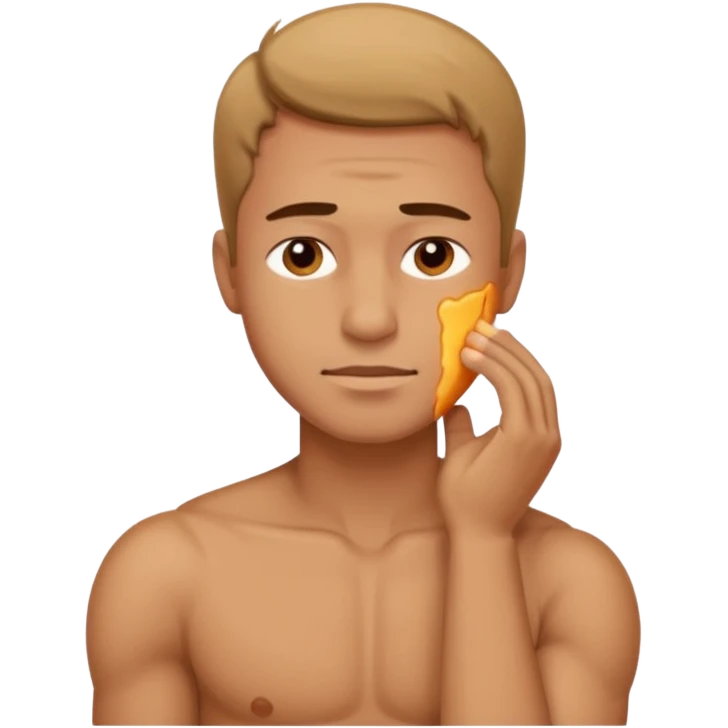 man having a shoulder pain emoji