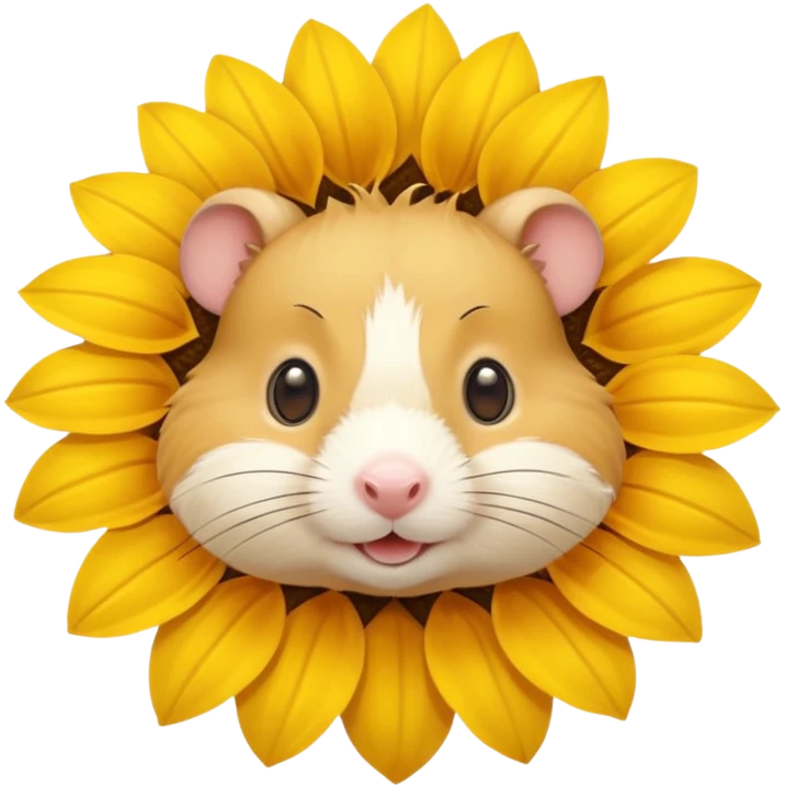 A sunflower with a hamster face 🌻🐹 emoji