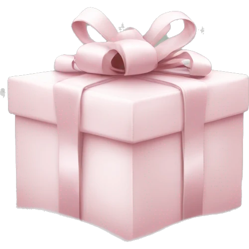 Light pink Christmas gifts under a white Christmas tree  emoji
