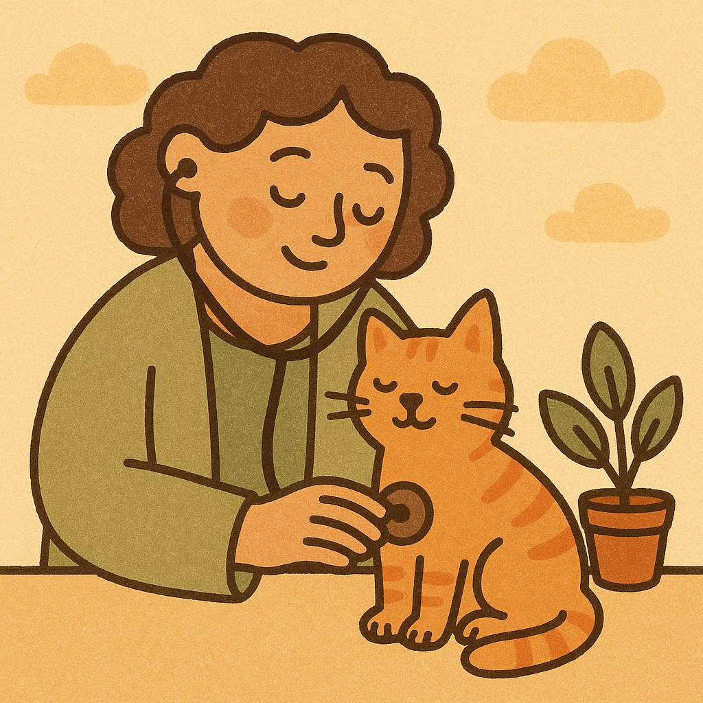 veterinarian examining a cat emoji