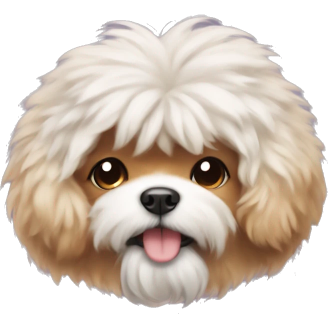 fluffy dog with bow emoji