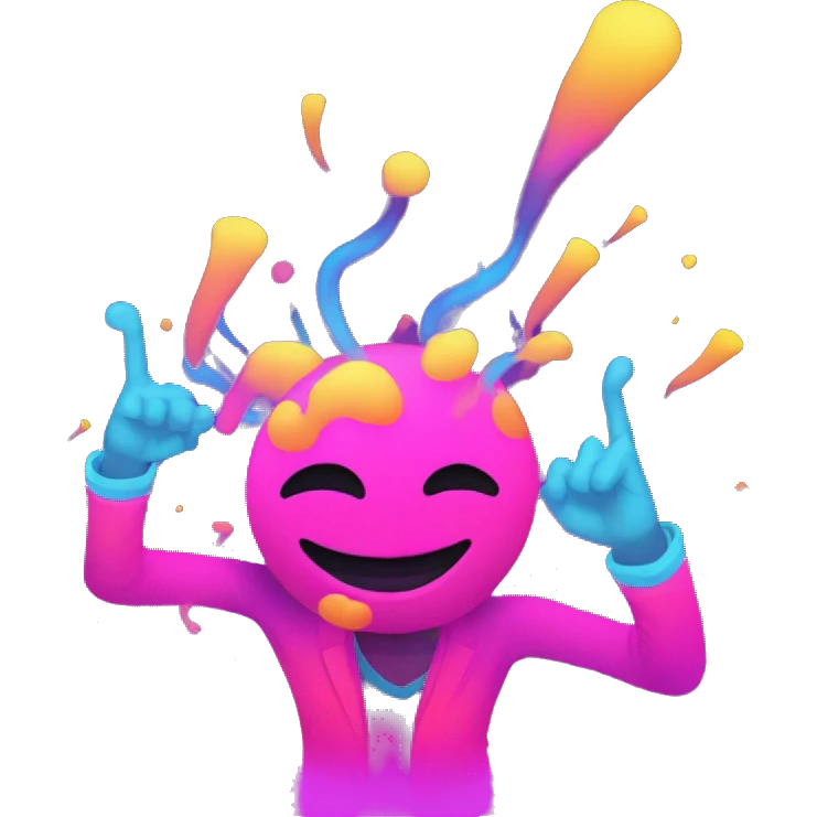 Rave party dancing neon smoking emoji