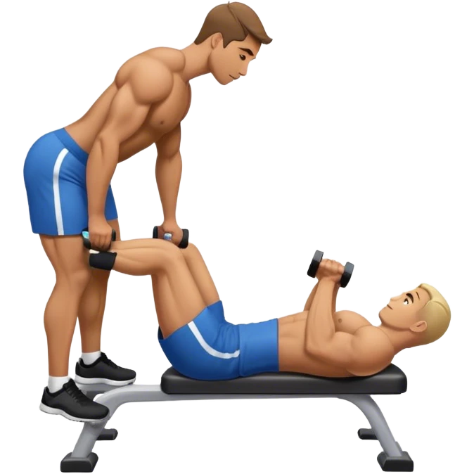 side-view man weighted glute-bridges emoji