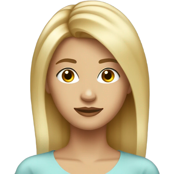 femme de 25 ans cheveux court raides blond yeux marrons  emoji