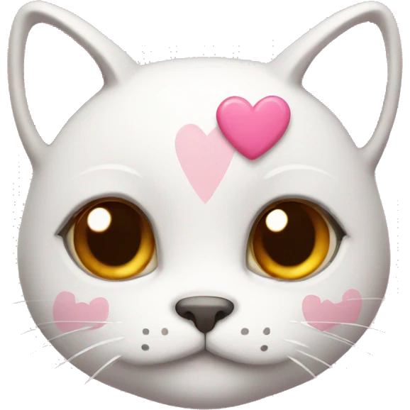 Cute cat with pinks hearts  emoji